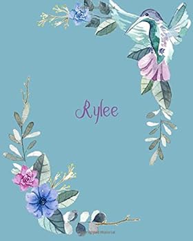 Paperback Rylee: 110 Pages 8x10 Inches Classic Blossom Blue Design with Lettering Name for Journal, Composition, Notebook and Self List, Rylee Book