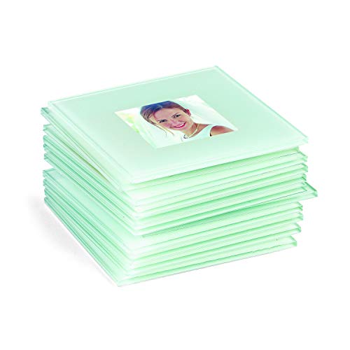Fun Express Glass Photo Frame Coasters (1 Dozen) DIY Picture Gift, Unique