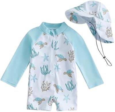 ZyHwShine Toddler Infant Baby Boy Swimsuit Newborn Rash Guard Baby Boys Girls One Piece Zipper Bathi...