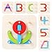 LiKee Wooden Alphabet Puzzle, Letter-Number-Shape-Color Recognition Toy, Montessori Toy, Preschool Educational Stacking Blocks for 3+ Years Old Baby Toddlers Kids