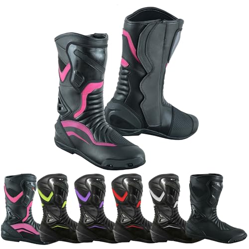 SAGA MOTO Women's Waterproof Leather Boots