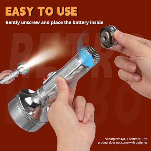 Hemobllo Vintage Flashlight Old-Fashioned Metal Torch Battery Powered Handheld Light for Rural Home Use Retro Folk Decor Portable Small 7.87 X 2.95 X 2.95 in by Hemobllo - Used condition - Image 7