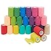 Juvale Self Adherent Wrap - 24 Pack of Cohesive Bandage Medical Vet Tape for First Aid, Sports, Wrist, Ankle in 12 Colors with 2 Rolls Each, 3 Inches x 5 Yards