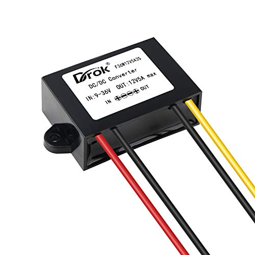 Image of DROK DC-DC Stabilizer, 9V-36V to 12V Boost Buck Converter 5A 60W Waterproof Auto Step Up Down Voltage Regulator 12V Volt Transformer for Car Audio Solar Power System LCD Television LED Display Screen