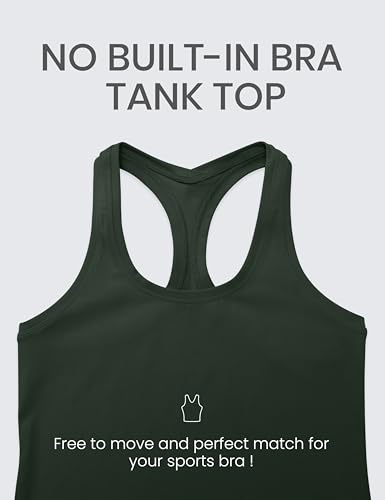 Image of CRZ YOGA Butterluxe Racerback Tank Waist Length | Yoga, Extremely Soft, Tight Fit, Scoop Neck, Sleeveless Tops for Women