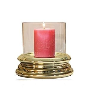 DRULINE Windlichthouder kandelaar transparant goud windlicht van glas keramiek glas