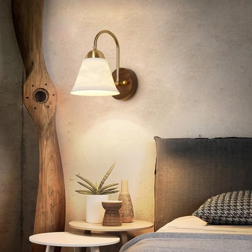 Aplique de pared junto a la cama en cerámica y nogal para leer cómodamente 8