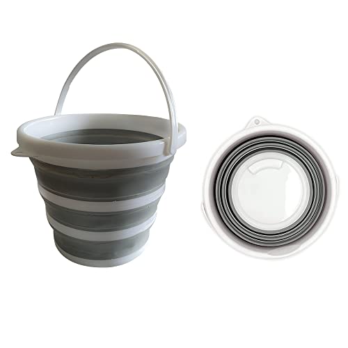 Seau pliable de 10L Seau pliable rond Seau pliable en plastique Seau de pêche en plein air pour la maison et seau pour le nettoyage, le lavage de voiture, la cuisine