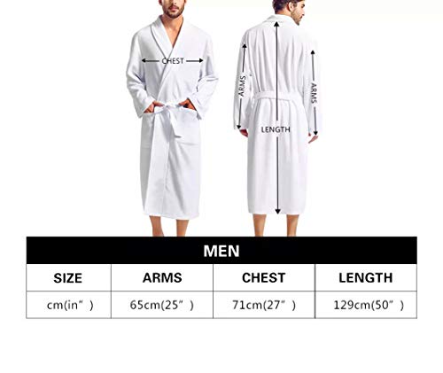 Wellflyhom Cat Print Mens Lightweight Robe Bathrobe Knee Length Sleepwear Nightgown Big And Talll Spa Bath Hotel Robes Shawl House Pool Robe Novelty Gifts Male Kimono Pajamas Nightshirts White #TOP1