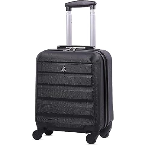 Aerolite 45x36x20 easyJet Maximum Size Hard Shell Carry On Hand Cabin Luggage Underseat Flight Bag Suitcase 45x36x20 with 4 Wheels (Black) Cover