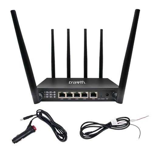 TravlFi Journey XTR LTE WiFi Router 12V Bundle | RV Internet with Multiple Networks, Pay As You Go...