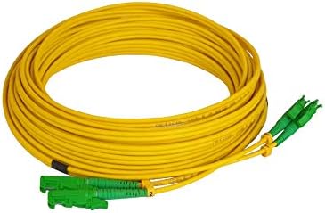 CONBIC LWL fiber optic cable - 5m OS2 yellow, E2000/APC to E2000/APC connector, duplex 9/125 patch cable - fiber optic cable 5 meters