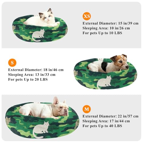 Lit pour chien lavable vert militaire tapis chat M - 8