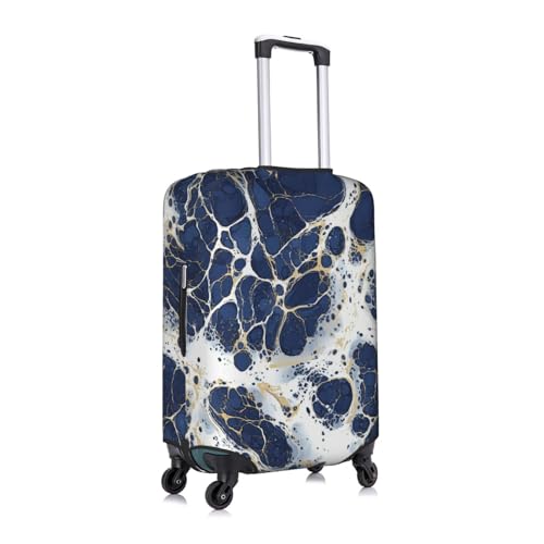 Blue White Marble Luggage Cover Washable Suitcase Cover Anti-Scratch Luggage Protector Covers Elastic Suitcase Identify M fits 22-24 Inch Luggage3
