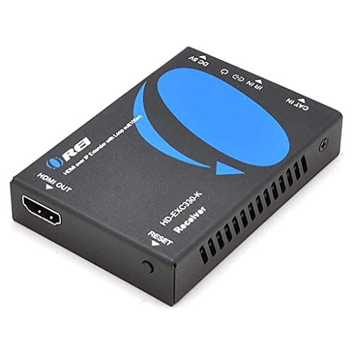 Image of OREI HDMI Over Ethernet Extender Over CAT5 /CAT6, with IR Upto 330 Feet - Loop Out - 1080P Full HD Signal Distribution - Over IP - Receiver Only (HD-EXM330-RX) | 1080P HDMI Extender, HDMI Over Cat 6 - 6.75Gbps, EZCast Technology, PCM 2.0 Audio, Wideband IR Support