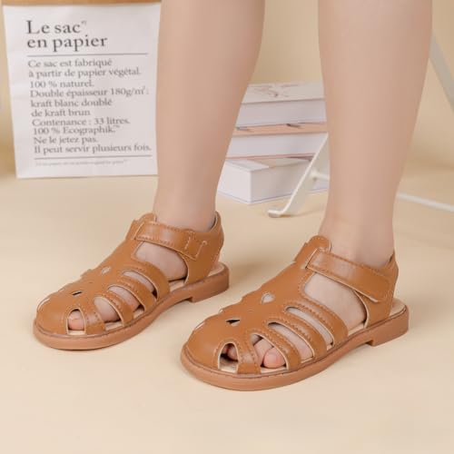 Image of Meckior Toddler Girls Sandals for Little Girls Wedding Dress Sandals Open Toe Non-Slip Summer Beach Pool Shoes (Toddler /Little Kid)