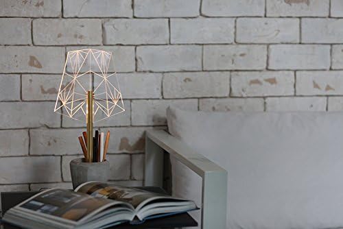 Concrete pen holder office lamp, Wired segmented desk lamp, modern desk organiser