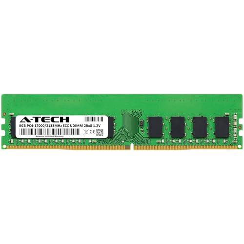 Image of A-Tech Server 8GB DDR4 2133MHz PC4-17000 ECC UDIMM 2Rx8 Dual Rank 1.2V ECC Unbuffered DIMM 288-Pin Server & Workstation RAM Memory Upgrade Module (A-Tech Enterprise Series)