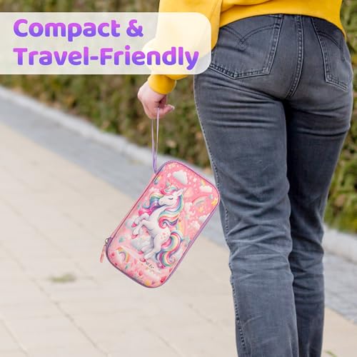 VdLis – Unicorn Kids Inhaler & Spacer Semi-Rigid EVA Case – Protective Asthma Travel Bag for Inhalers, Chambers & Portable Nebulizers – Washable Organizer - (Only the Case) by VdLis - Image 8