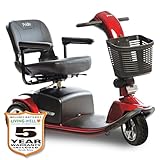 Pride Victory 10 3-Wheel Scooter, 400 lbs. Weight Capacity, with 5-Year Extended Warr (Candy Apple Red, 18 x 17 Foldable Seat with Sliders)