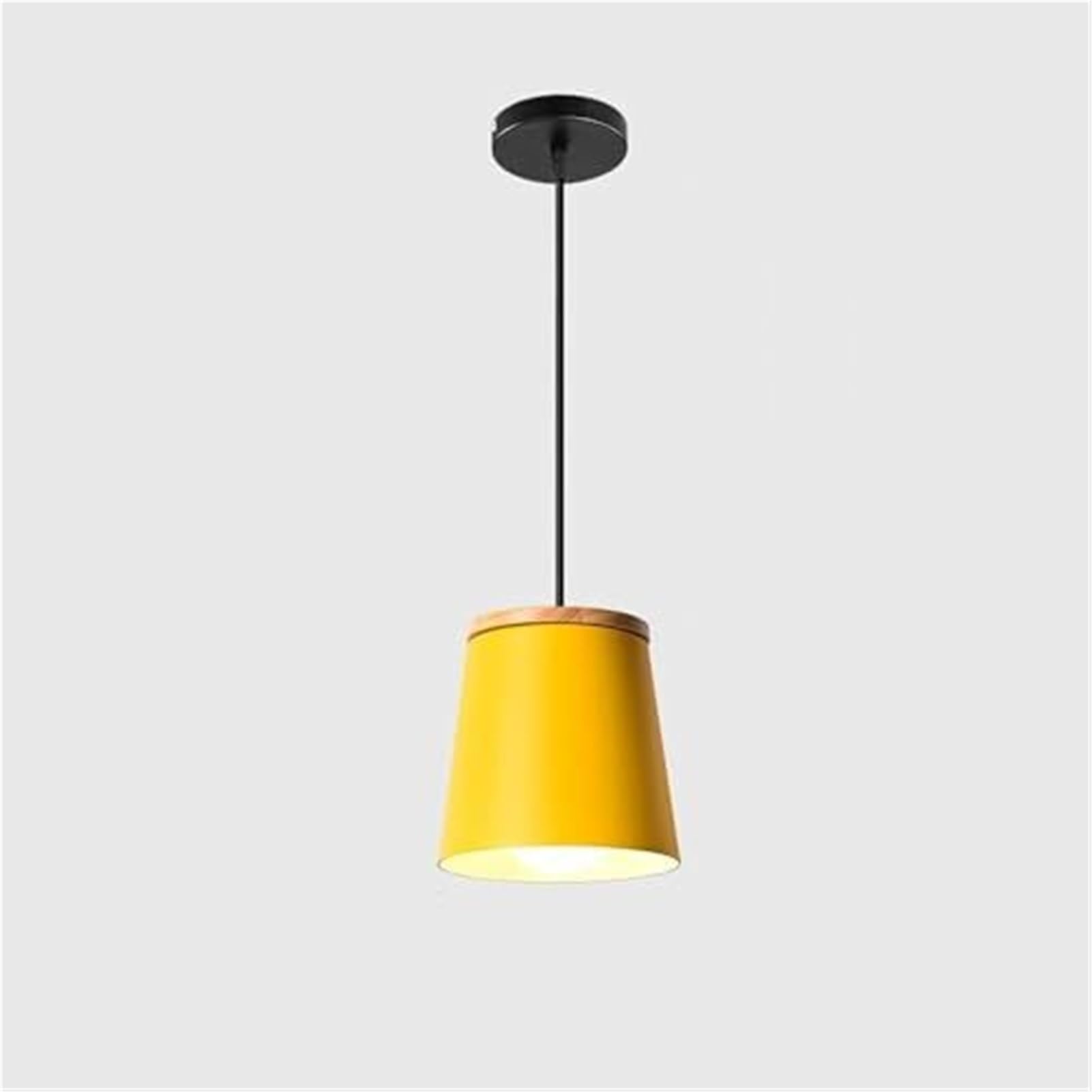 KBUUKYYXouy Pink Wrought Iron Cup E27 Vintage Macaron Pendant Lamp Chandelier Hanging Lighting Ceiling Fixture for Kitchen Island Dining Room Living Entryway Bar(Yellow)