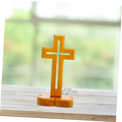 Cruz de madera hecha a mano PRETYZOOM para decoracion religiosa del hogar 6