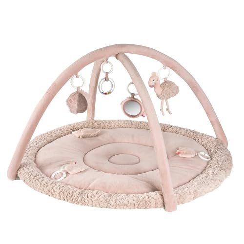 Fehn 3-D-Activity-Decke Flamingo – Spielbogen mit 5 abnehmbaren Spielzeugen für Babys – Spiel & Spaß im Liegen, Sitzen & beim Krabbeln, für Babys und Kleinkinder ab 0+ Monaten