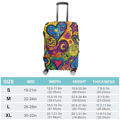 Carry on Luggage Cover Colorful Graffiti Pattern Suitcase Covers for Luggages Tsa Approved Travel Luggage Sleeve Protector Elastic Suitcase Protector Anti-Scratch Washable Fits 19-30 Inch Case -S2