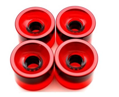 VJ Longboard Wheel/Skateboard Rubber Wheel/PU, 80A 60mm 65mm 70mm 76mm (Set of 4) (65mm Gel red)