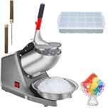 Reespring Shaved Ice Machine Ice Crusher Snow Cone Machine with Stainless Steel Blade Kitchen Electric for Shaved Ice and Snow Cone (300W 2000r/min) ;Also comes with a complinentary Ice Pick