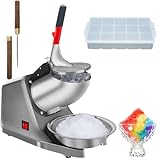 Reespring Snow Cone Machine Shaved Ice Machine Ice Crusher with Stainless Steel Blade Kitchen Electric for Shaved Ice and Snow Cone (300W 2000r/min) Also Comes with a Free Ice Pick and Ice Cube Tray