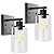 Wall Sconces Set of 2 Matte Black Vanity Lights for Bathroom Modern Wall Light Fixtures Wall Mount Light with Clear Glass Farmhouse Wall Lamp for Bedroom Mirror Living Room