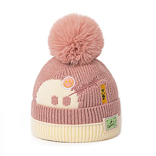 Cute Cartoon Smiley Elves Baby Beanie Boys Girls Kids Infant Toddler Cap For Winter And Spring (Sweet Pink) #TOP20
