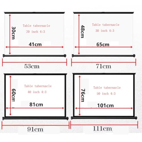 Pantalla portátil plegable para proyector 30 pulgadas 4:3 miniatura 7