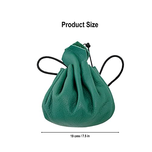 Lord of Battles Handmade Full-Grain Leather Pouch 100% Genuine - Drawstring Coin Bag, Jwelery Pouch Ideal for SCA LARP Reenactment & Ren Fair2