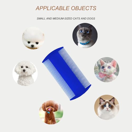 Läusekamm, 4 Stück Flohkamm, Plastik Doppelseitig Nissenkamm, Haustierkamm, Feinzahniger Kopflauskamm, Katzen und Hundepflegekamm, zum Entfernen von Floh und Läusen