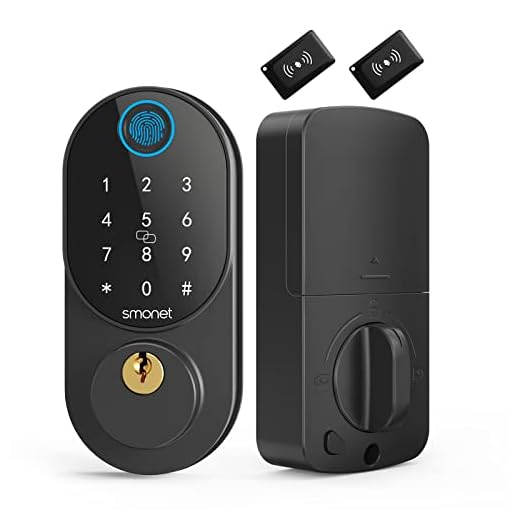 Keyless Entry Door Locks with Keypads,SMONET Smart Fingerprint Front Door Lock with Touchscreen Auto Lock,Electronic Digital Biometric Deadbolt Support IC Card, Code,Key Wireless Home Combination Lock