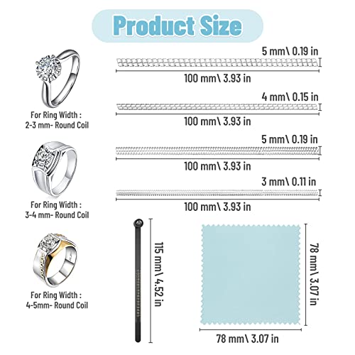 Ring Size Adjuster For Loose Rings, 22 Pcs Invisible Ring Guards 4 Sizes Silicone Ring Jewelry Tightener, Ring Adjuster Connector With Magnified Glass Ring Sizer Measuring Tool And Polishing Cloth #TOP1