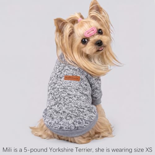 Image of 3 Pack Dog Sweaters for Small Dogs Girl Boy Winter Fleece Clothes Warm Soft Dog Sweatshirt Outfit for Dogs Cats Pet Apparel