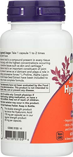 Now Foods Acid 100Mg 2X 60 Vc Hyaluronic, 60 Ct #TOP5