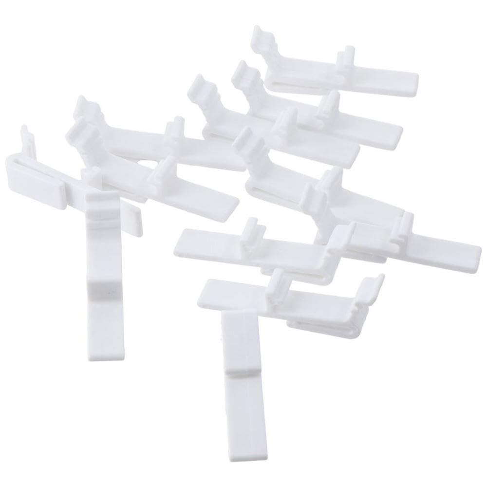 hobbyme 12 Pcs White Vertical Blinds Valance Clip,POM Material Curtain Decoration Cleat Fittings Cover Holder Bracket for 1-1/2