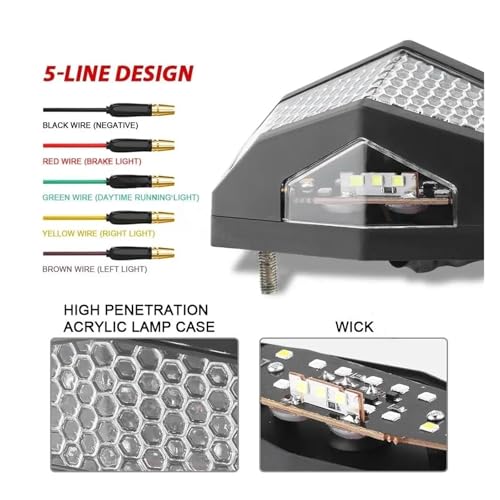 Luz Trasera Universal para Dirt Bike y ATV con Intermitente LED 4