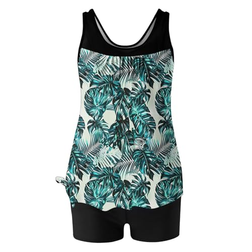 Tankini Ventre Plat Bleu Ciel XXL avec Short Taille Haute Gainant - 4