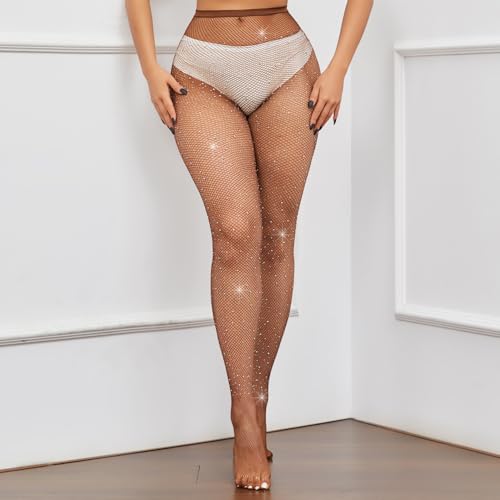 Image of FANCAME Fishnet Stockings for Women Halloween Sparkly Tights Plus Size