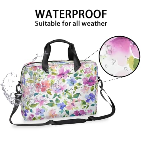 Maletín para laptop con diseño de flores acuarela 13-16 in miniatura 2