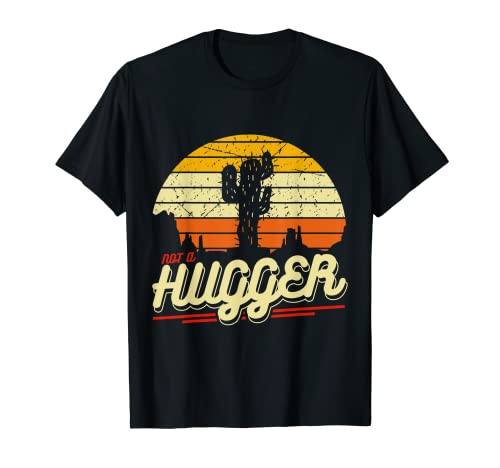 Not A Hugger Cactus Retro 80s T Shirt Vintage Gardener Regalo Maglietta
