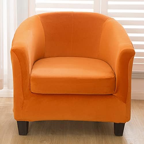 Topchances Club Chair Covers, Tub Chair Slipcover Stretch Velvet Armchair Covers Sofa Cover Velvet Fabric Soft Non Slip Washable Furniture Protector for Bar Counter (Printing A)