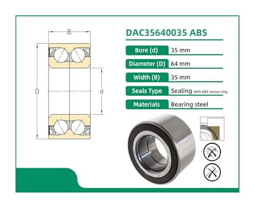 Roulement de roue étanche DAC35640035ABS avec bague de capteur 35x64x35 - 5