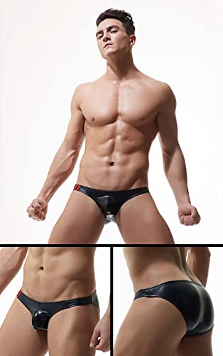 Maiclaice 3Pack Men's Spandex Sport Low Rise Bikini Pouch Briefs Classic Underwear Black/Silver/Navy Blue Medium #TOP2