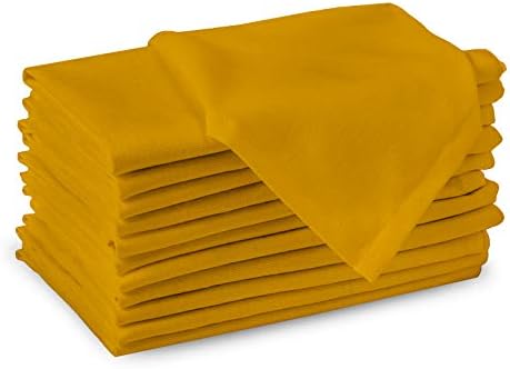Encasa Kitchen Dining Table Napkins 6 Pack (43x43 cm) 100% Cotton Premium Quality, Washable, Square - Reusable Solid Dinner Cloth Napkins for Home, Restaurants, Parties & Everday Use - Jet Black.
